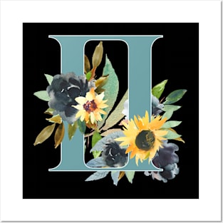 Gemini Horoscope Zodiac Blue Sunflower Design Posters and Art